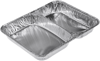 Aluminium schaal 2-vaks 100st