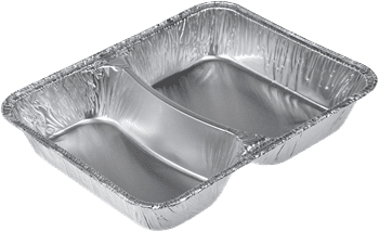 Aluminium schaal 2-vaks diep 100st