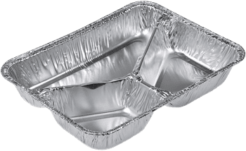 Aluminium schaal 3-vaks diep 100st