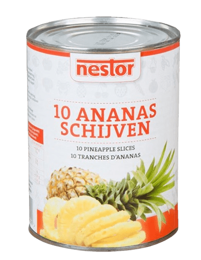 Bessee_artikelnr_3430 Ananasschijven 565gr Nestor 6st