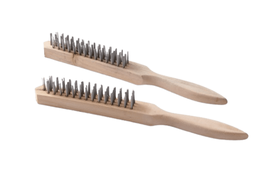 Bessee_artikelnr_7021 Staalborstel hout 4 rijen 2st
