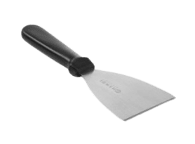 Plaatmes RVS 80x180x251mm zwarte PP greep