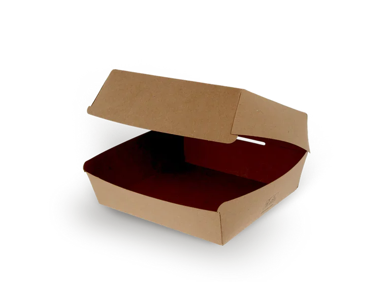 Hamburgerbak Extra Groot FSC kraft BIO 50st