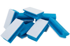 Schuurspons met Greep blauw-wit 140x70x42mm  10st